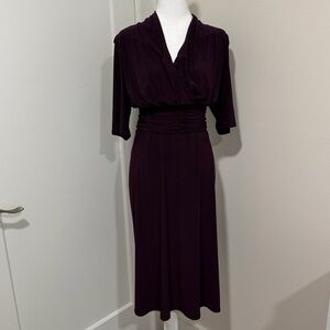 Evan Picone Deep Purple Long Sleeve Dress